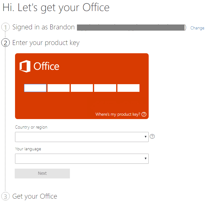 Associating-the-product-key-for-Office-365-to-the-Microsoft-account