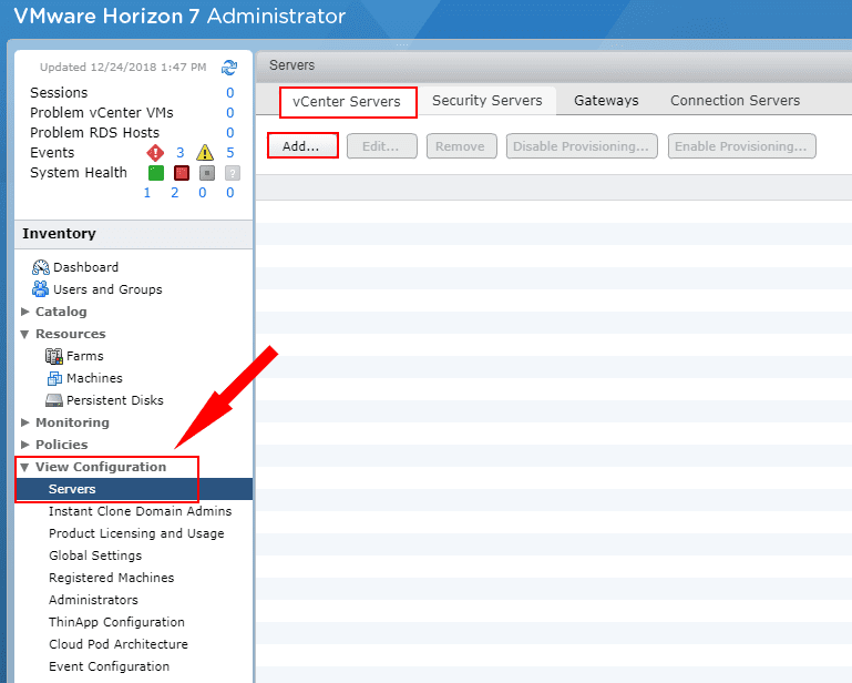 Beginning-the-process-to-add-a-vCenter-Server-to-the-Horizon-7.7-Connection-Server-environment