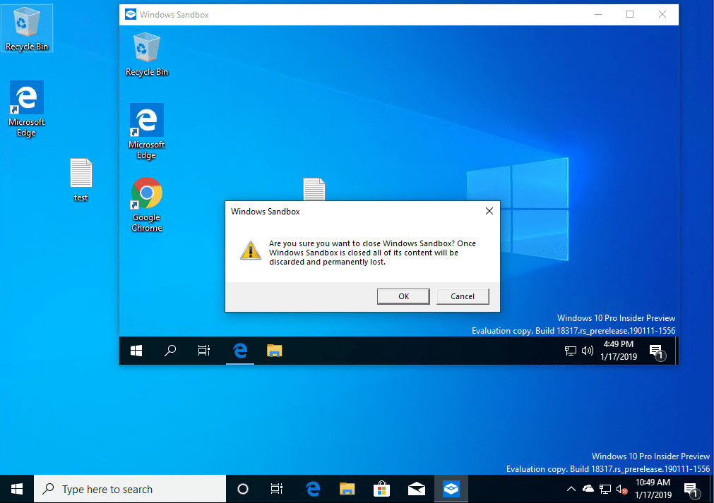 Closing-the-Windows-10-Sandbox-app-warning-message
