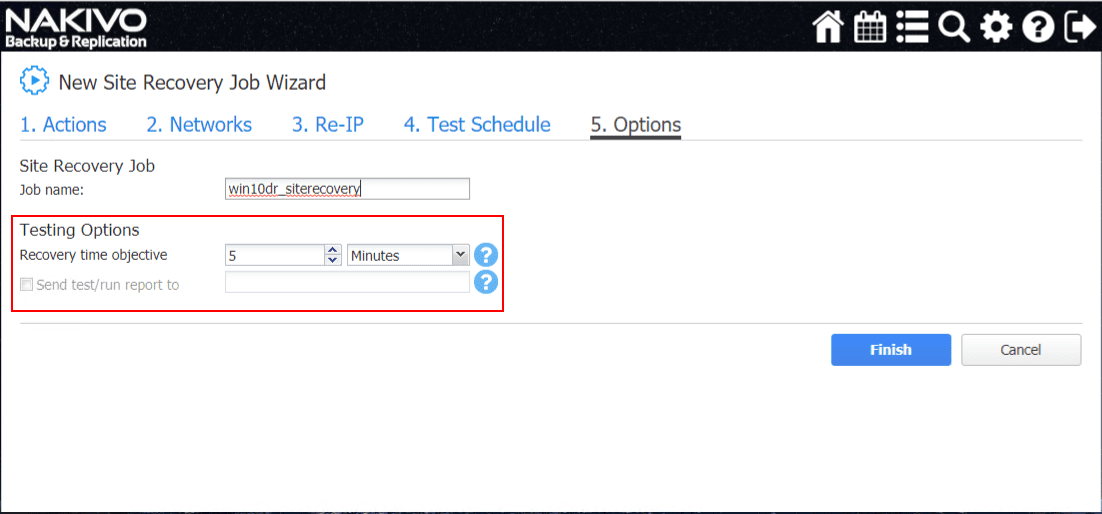 Configuring-job-name-and-testing-options-in-the-Site-Recovery-orchestration-job-for-a-VMware-VM-Failover