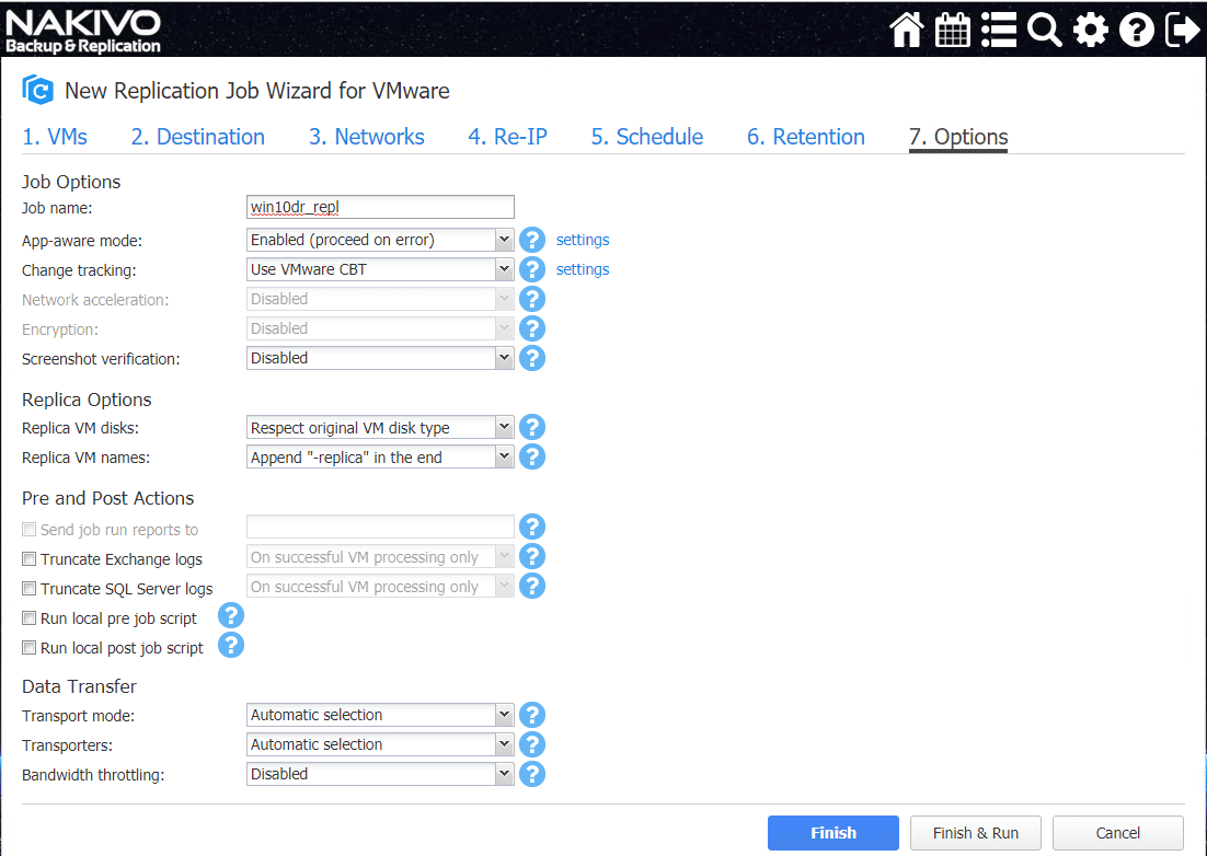 Configuring-the-options-for-the-replicated-VM