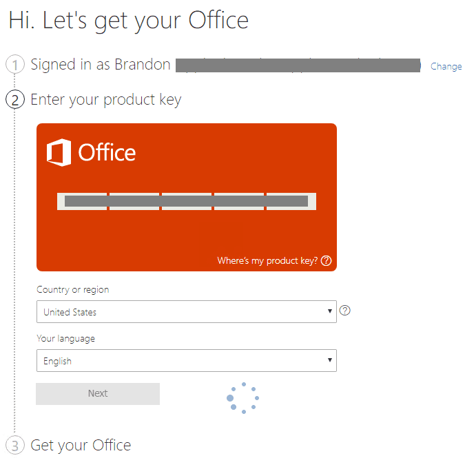 Filling-in-the-product-key-country-and-language-for-Office-365