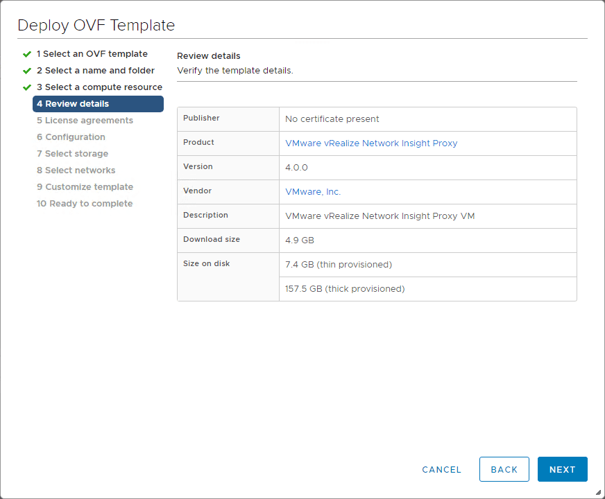 Review-the-template-details-for-vRNI-4.0-proxy-appliance