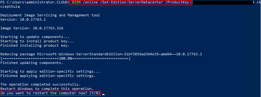 Upgrading-to-the-selected-target-edition-using-PowerShell-DISM-command-in-Windows-Server-2019