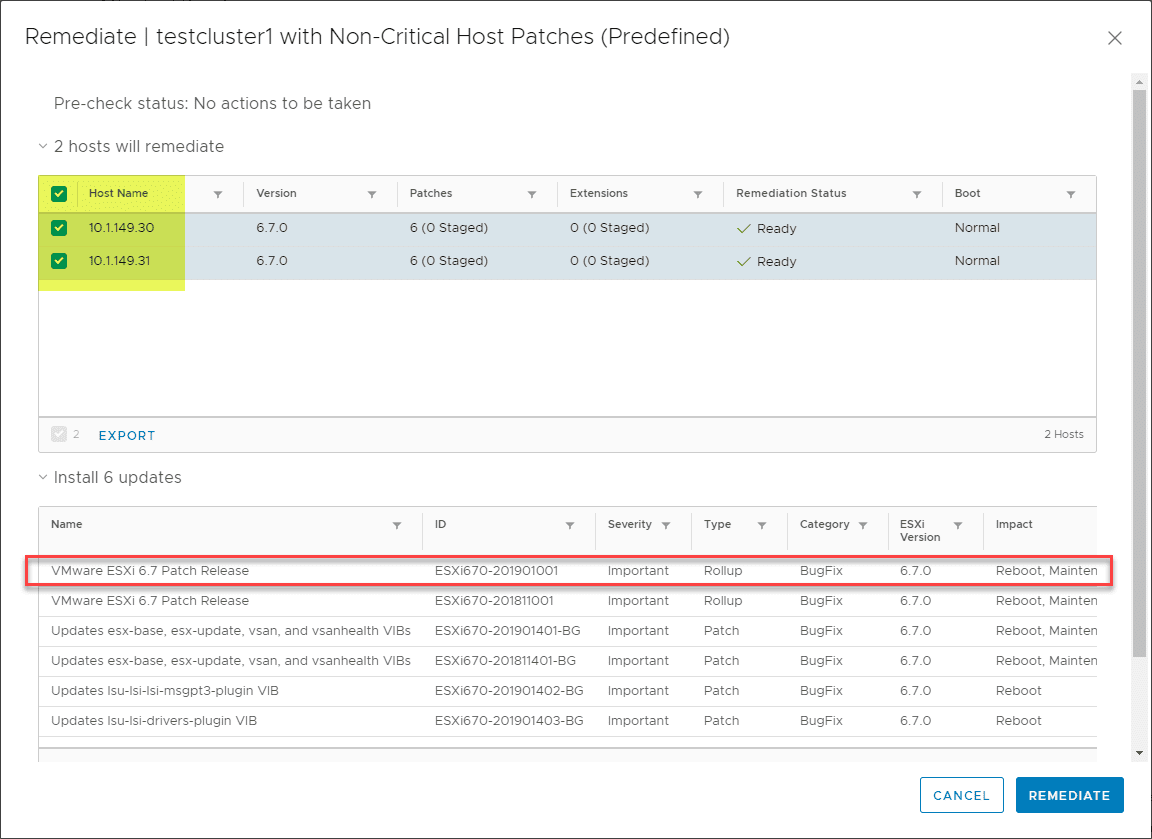 Checking-for-the-latest-updates-for-the-ESXi-6.7-U1-10302608-hosts