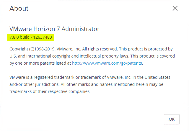 Checking-the-About-Version-from-the-VMware-Horizon-7.8-Connection-Server-Horizon-Console