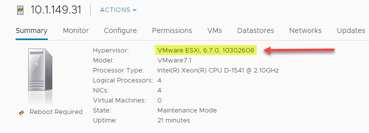 ESXi-6.7-U1-10302608-version-is-not-supported