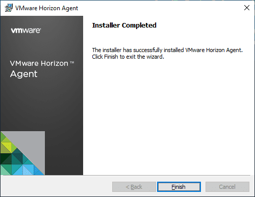 Installation-complete-for-Horizon-View-7.8-Agent