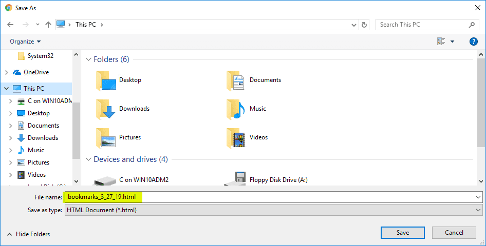 No-additional-options-are-presented-when-you-select-export-bookmarks