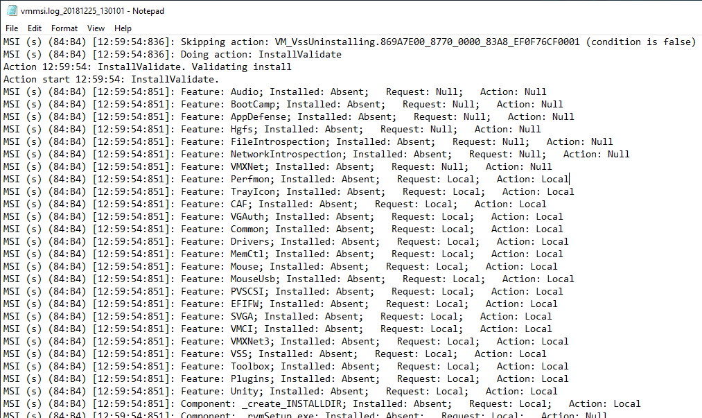 Viewing-the-Horizon-View-Agent-7.8-installation-log-file-to-see-components-installed