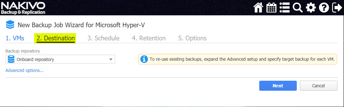 Select-the-Hyper-V-cluster-VM-backup-destination