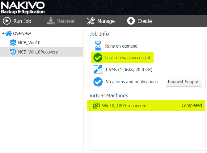 The-Nutanix-AHV-recovery-job-completes-successfully-in-NAKIVO