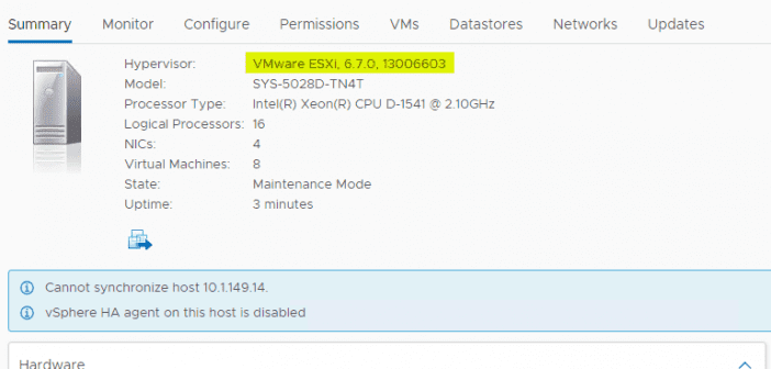 Upgrade Vmware Vsphere Esxi To 6 7 Update 2 With Vum New Features