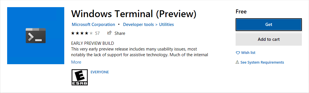 Windows-Terminal-Preview-listing-in-the-Windows-Store