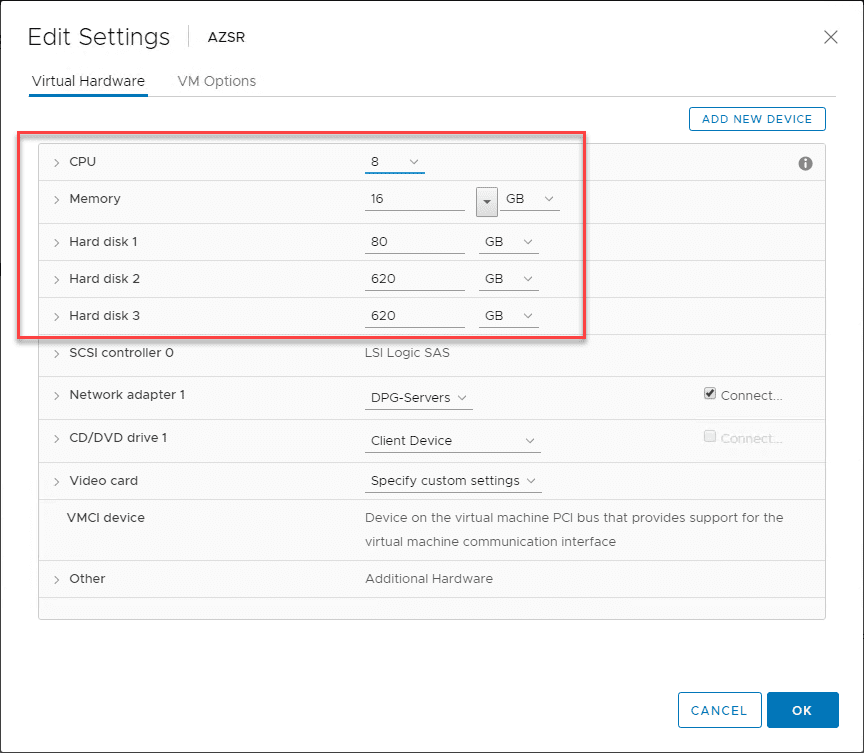 The-Azure-Site-Recovery-VMware-VM-hardware-after-deployment