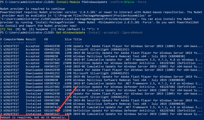 Using-Get-WindowsUpdate-to-install-all-available-updates-and-rebooting-Windows-Server-2019