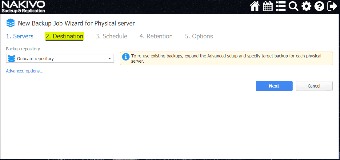 Destination-for-new-backup-job-for-physical-server