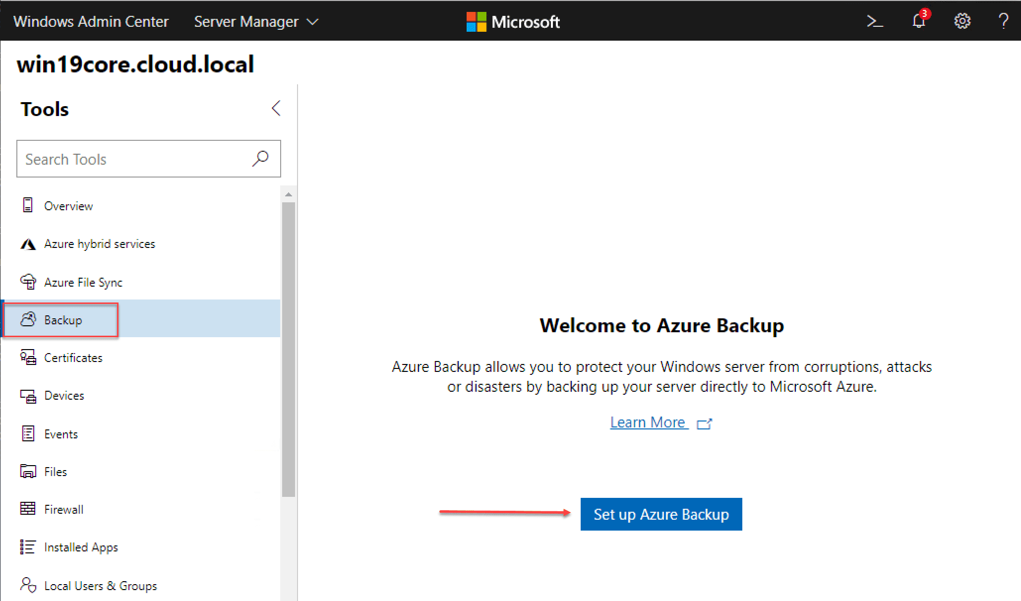 Configure-Azure-Backup-from-Windows-Admin-Center