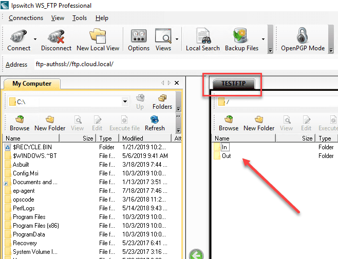 Testing-connection-to-the-FTP-site-and-seeing-a-successful-connection