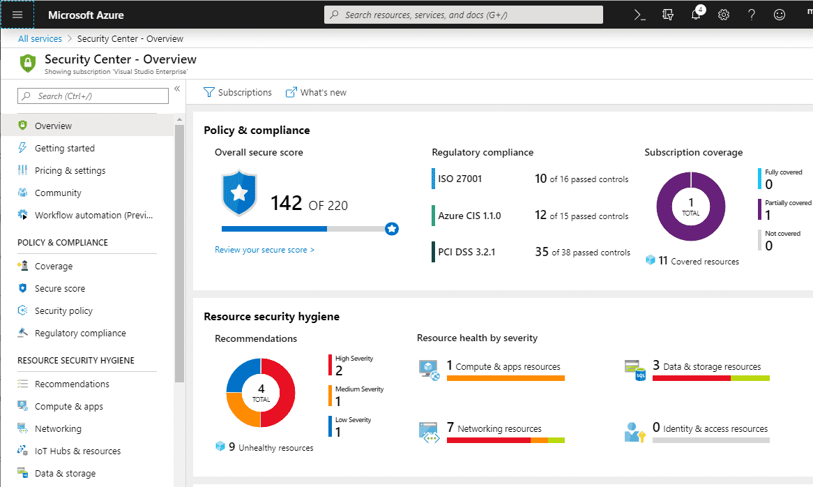 Viewing-the-Azure-Security-Center-Secure-Score