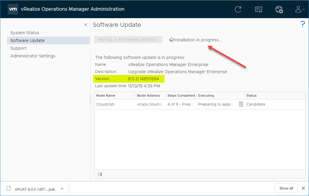 vRealize-Operations-Manager-8.0-upgrade-process-begins
