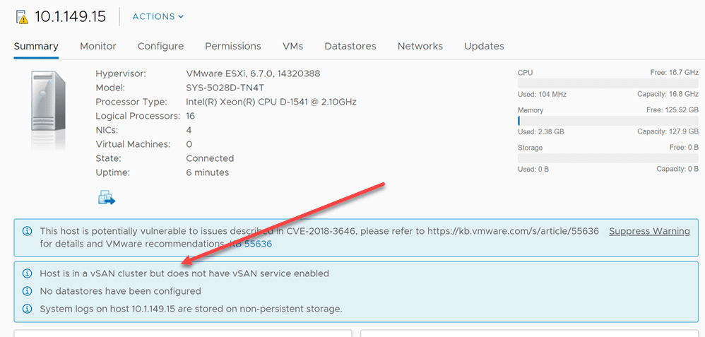 Replacing vCenter Server when vSAN Encryption is configured (76306)