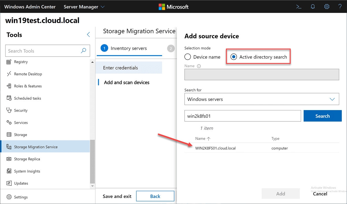 Using-Active-Directory-search-to-pick-the-source-Windows-Server-2008-machine