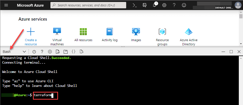 Using-the-Bash-Azure-Cloud-Shell-to-run-Terraform