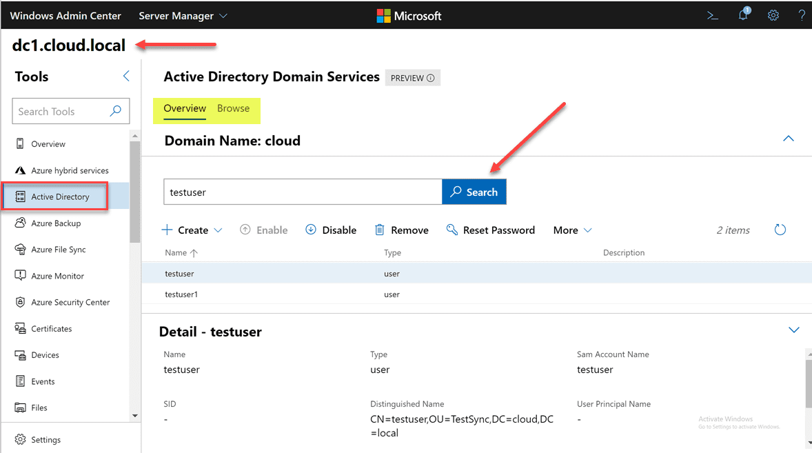 Windows-Admin-Center-Active-Directory-extension-is-installed