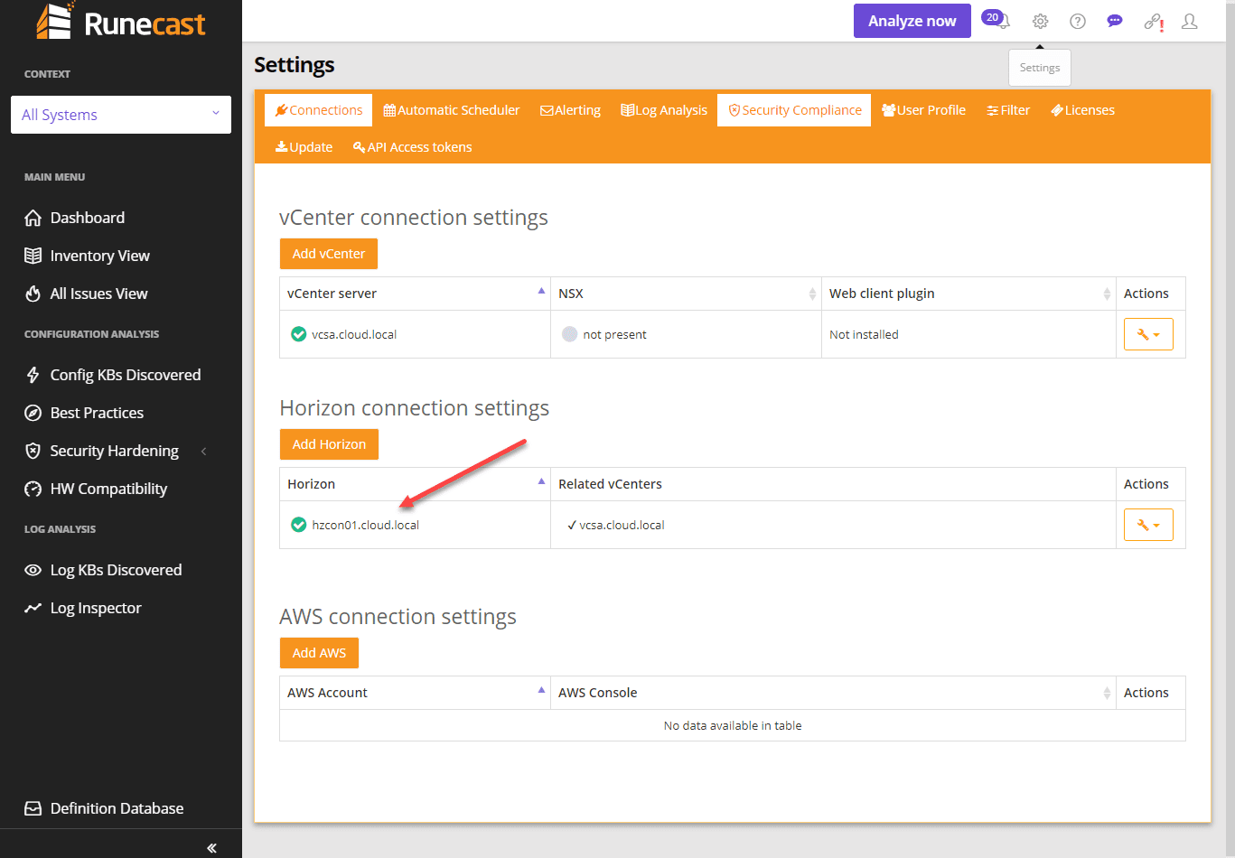 Adding-your-VMware-Horizon-environment-to-your-Runecast-Analyzer-configuration