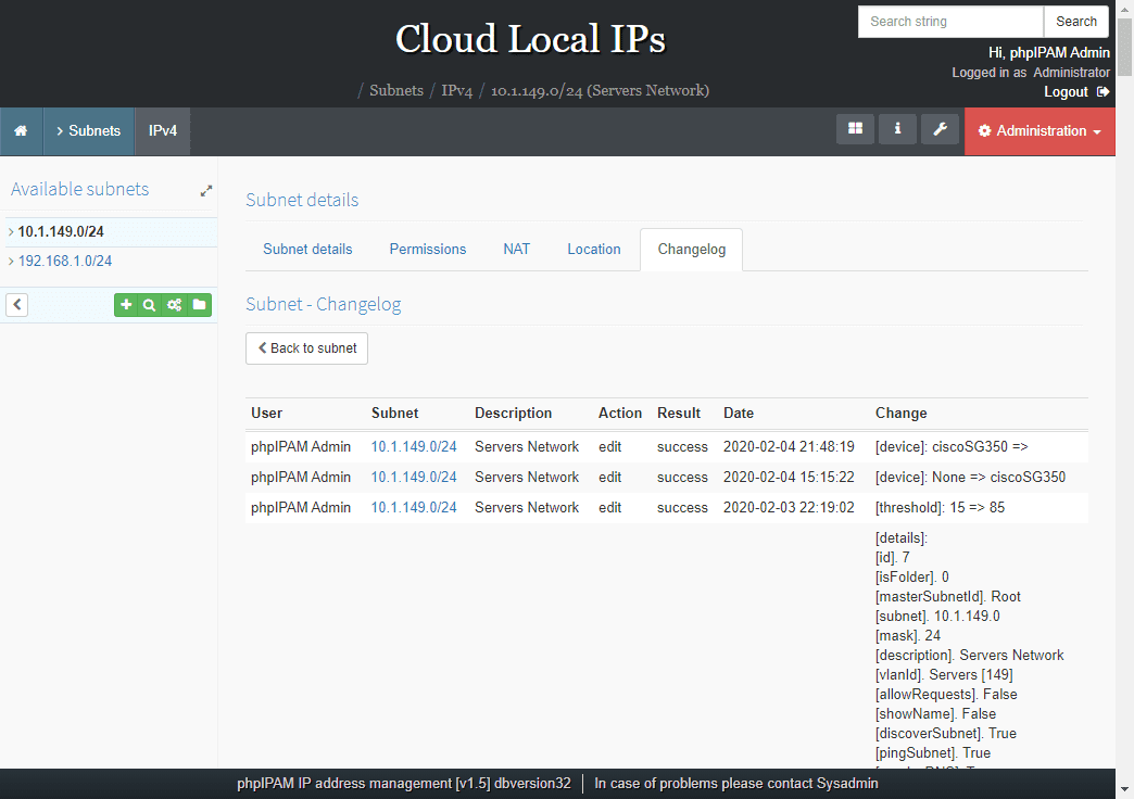 Auditing-changes-in-phpIPAM