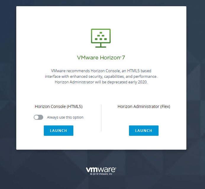 Launching-the-Horizon-Connection-Server-7.11-admin-interface