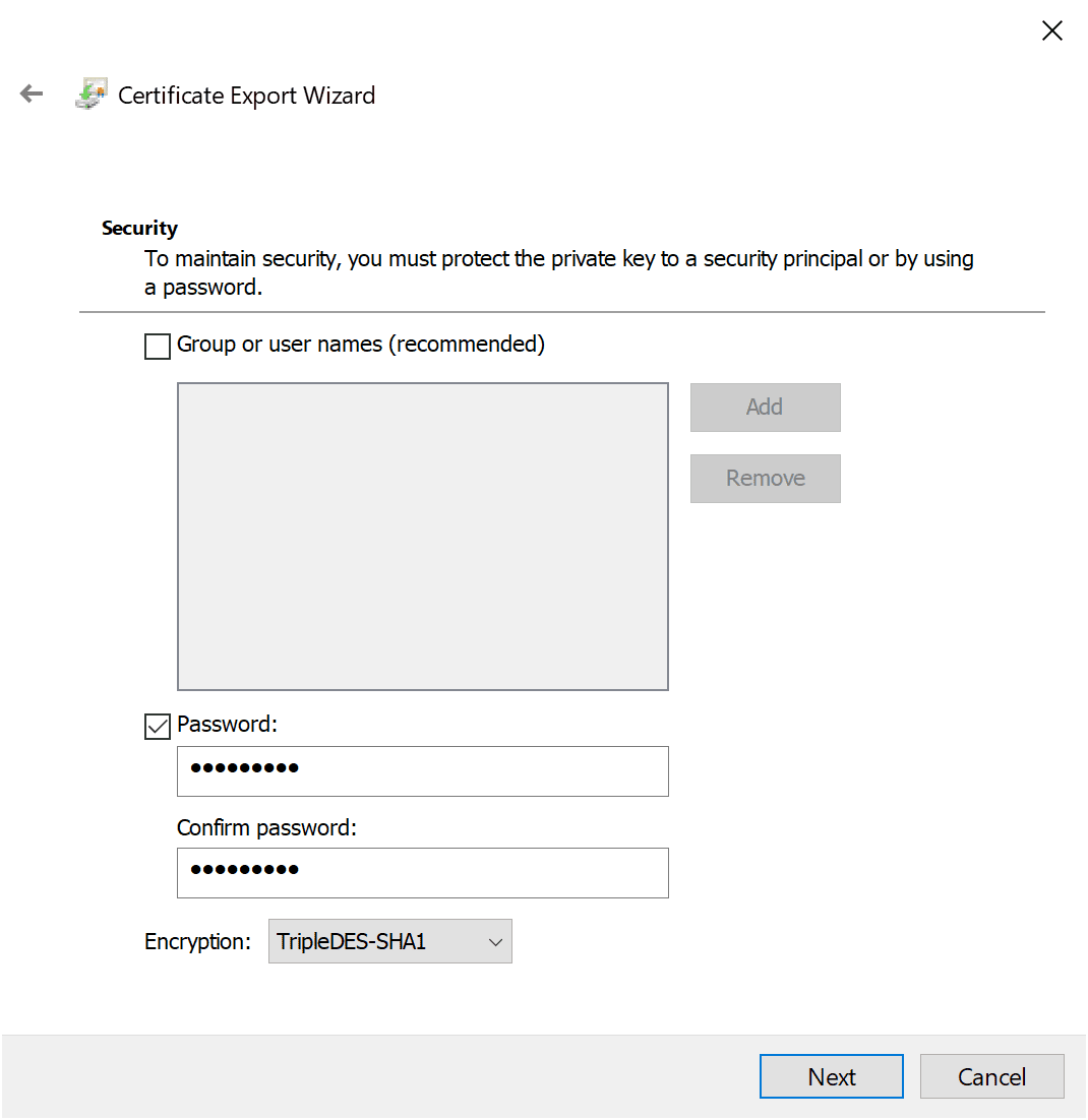 Set-a-password-for-the-exported-SSL-certificate-1