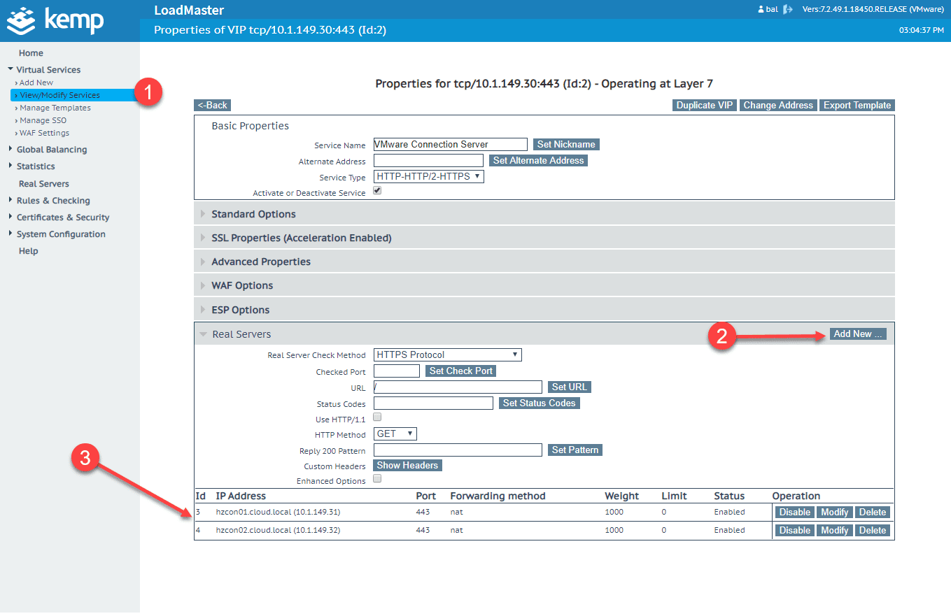 Adding-Real-Servers-to-the-Kemp-Horizon-Connection-Server-Service-chain