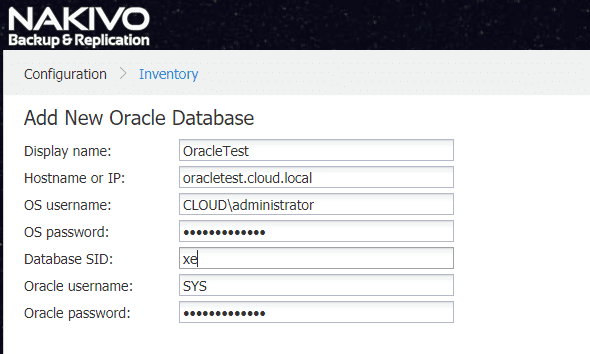 Adding-the-Oracle-database-to-the-NAKIVO-Backup-Replication-v9.3-server-1