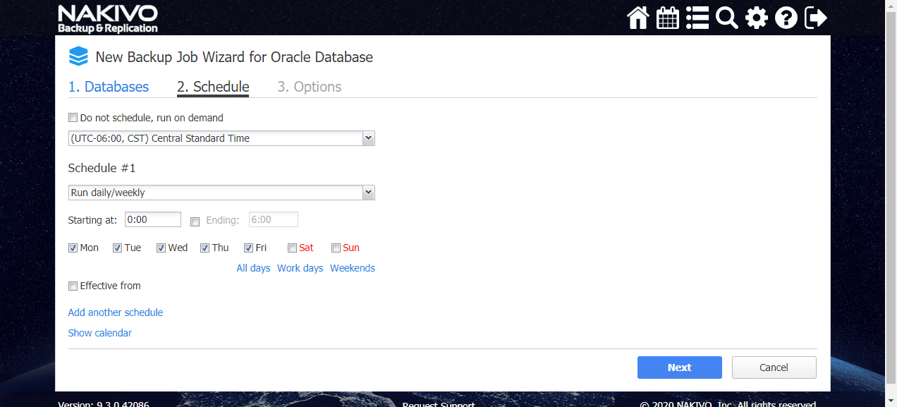 Select-the-Oracle-database-backup-schedule