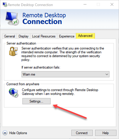 Remote-Desktop-MSTSC-settings