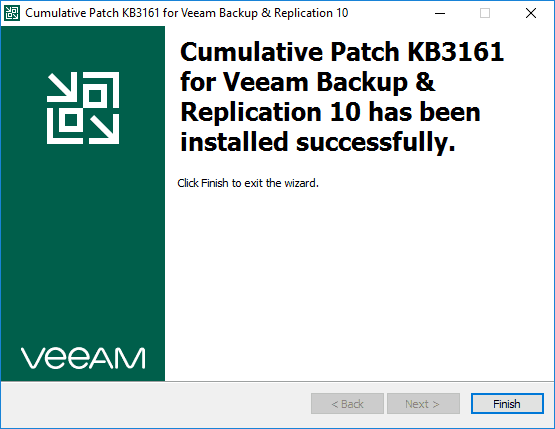 Veeam-Backup-and-Replication-v10-cumulative-patch-2-is-installed-successfully