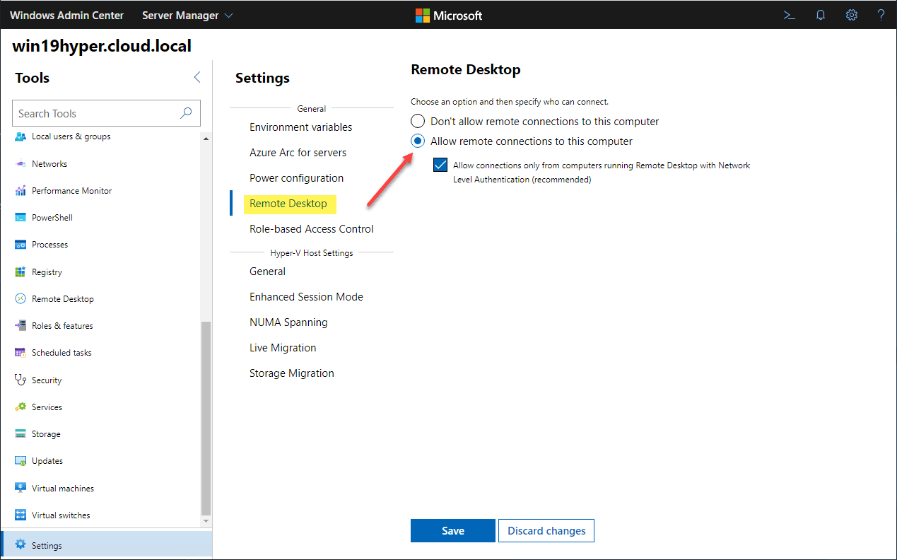 Allowing-remote-desktop-for-the-VMConnect-functionality