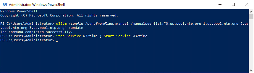 Configuring-the-time-source-for-your-domain-with-the-w32tm-utility