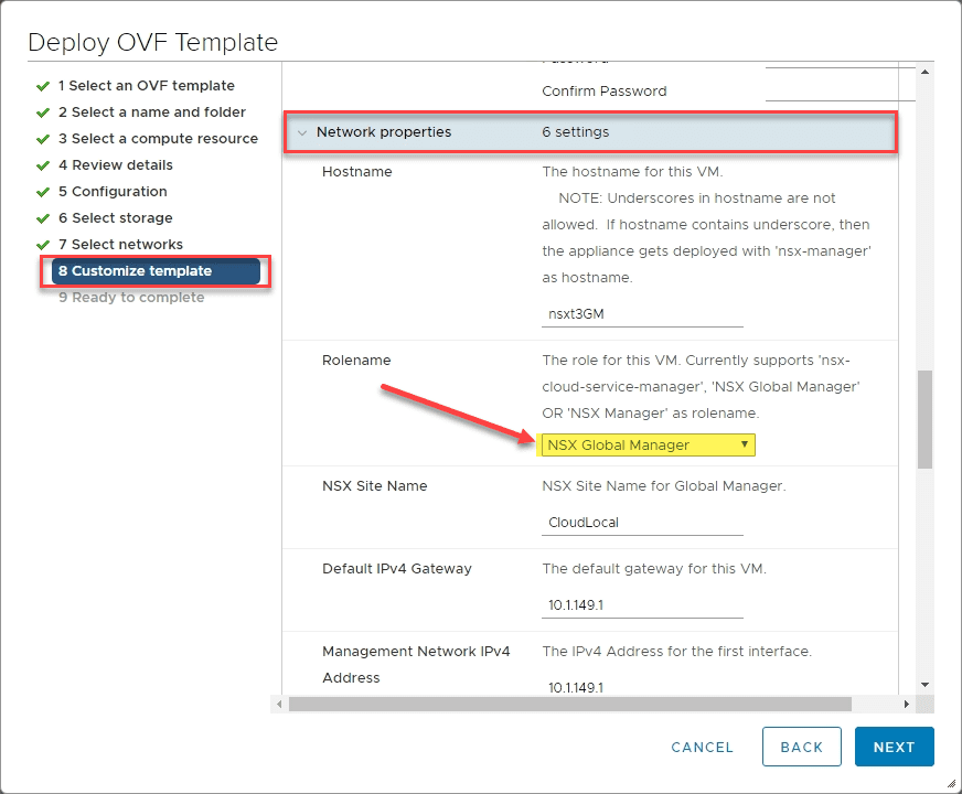 Selecting-the-NSX-Global-Manager-rolename-under-the-network-properties-of-the-NSX-T-unified-appliance-OVA