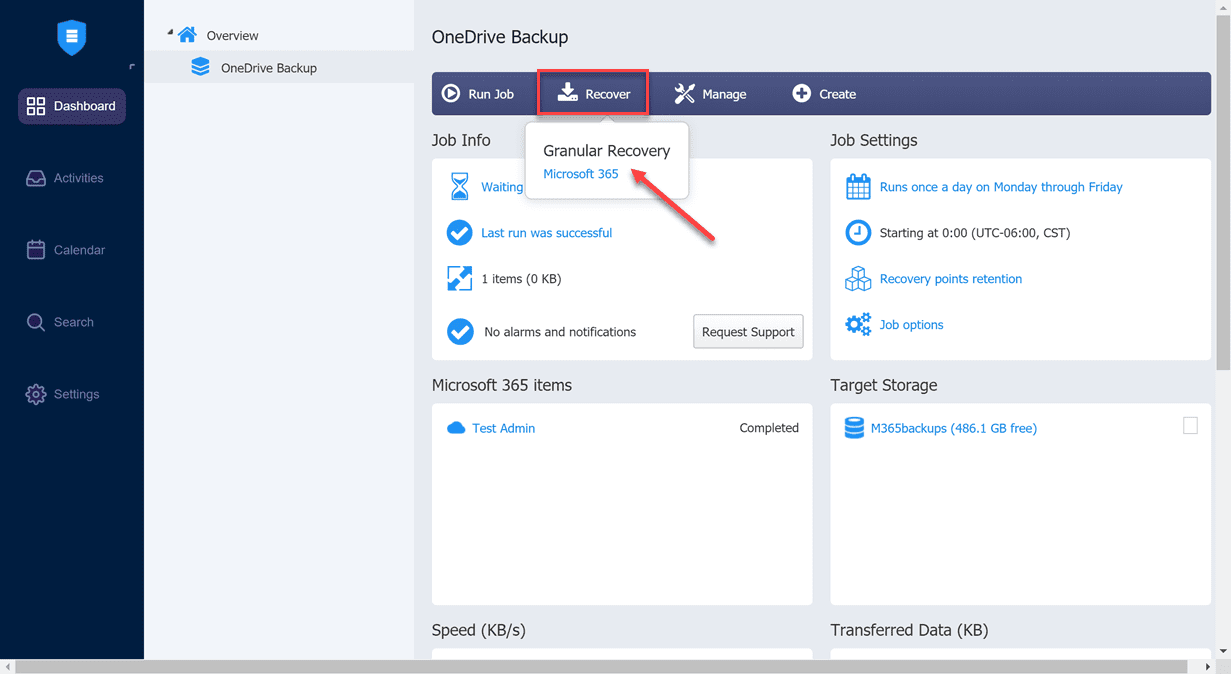 Selecting-the-granular-recovery-of-Microsoft-365