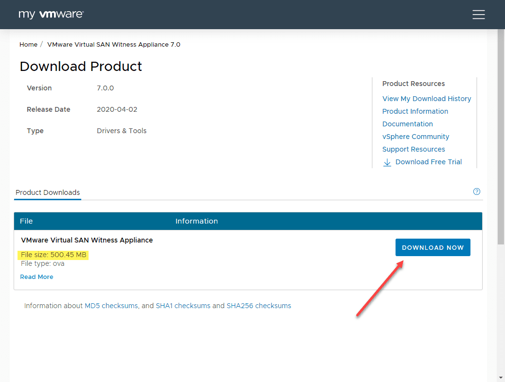 Downloading-the-vSAN-7-witness-appliance