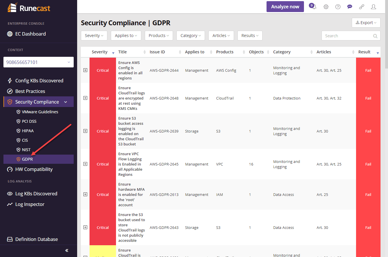 Viewing-the-GDPR-findings-in-your-Amazon-AWS-environment