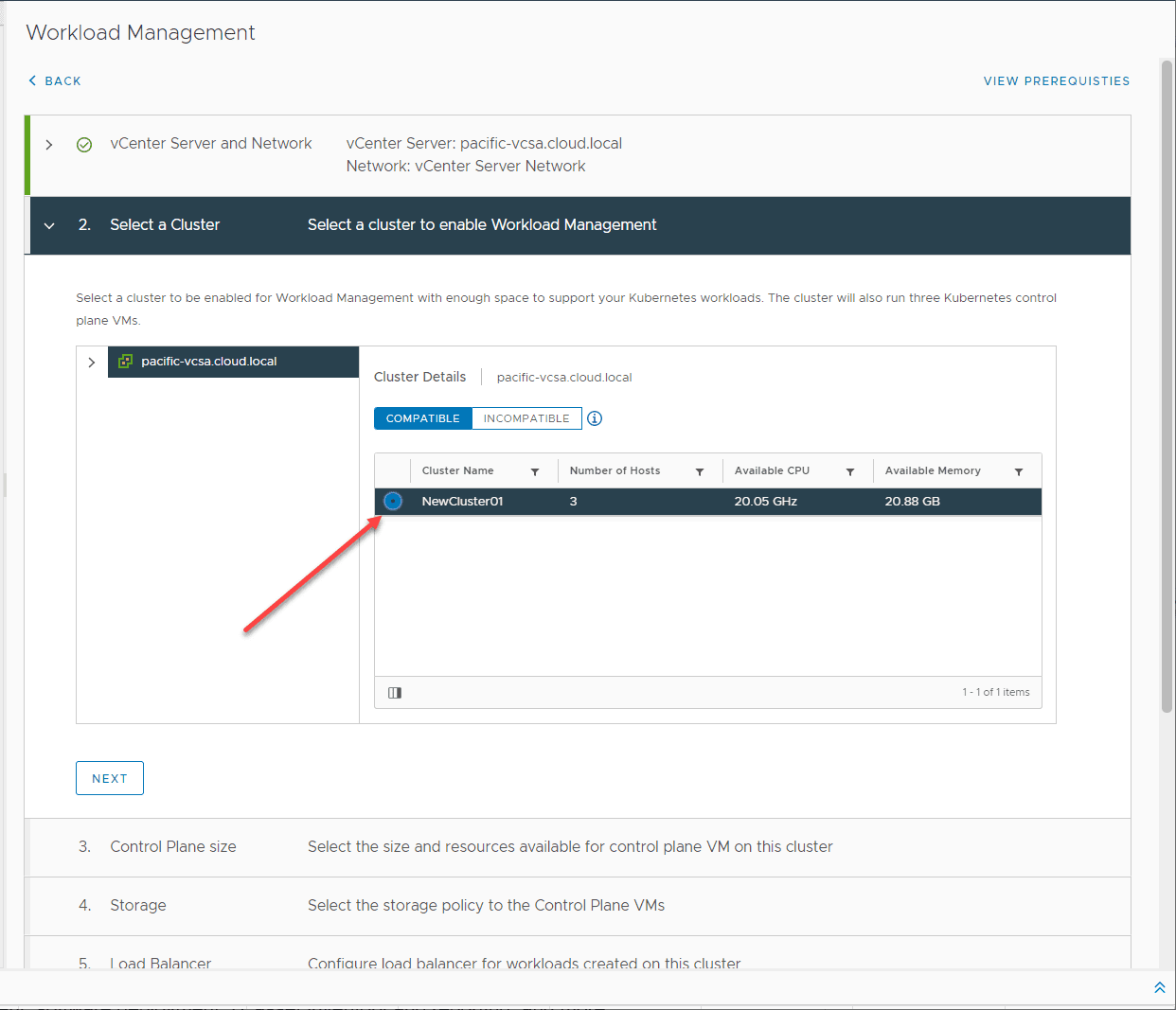 Select-a-vSphere-cluster