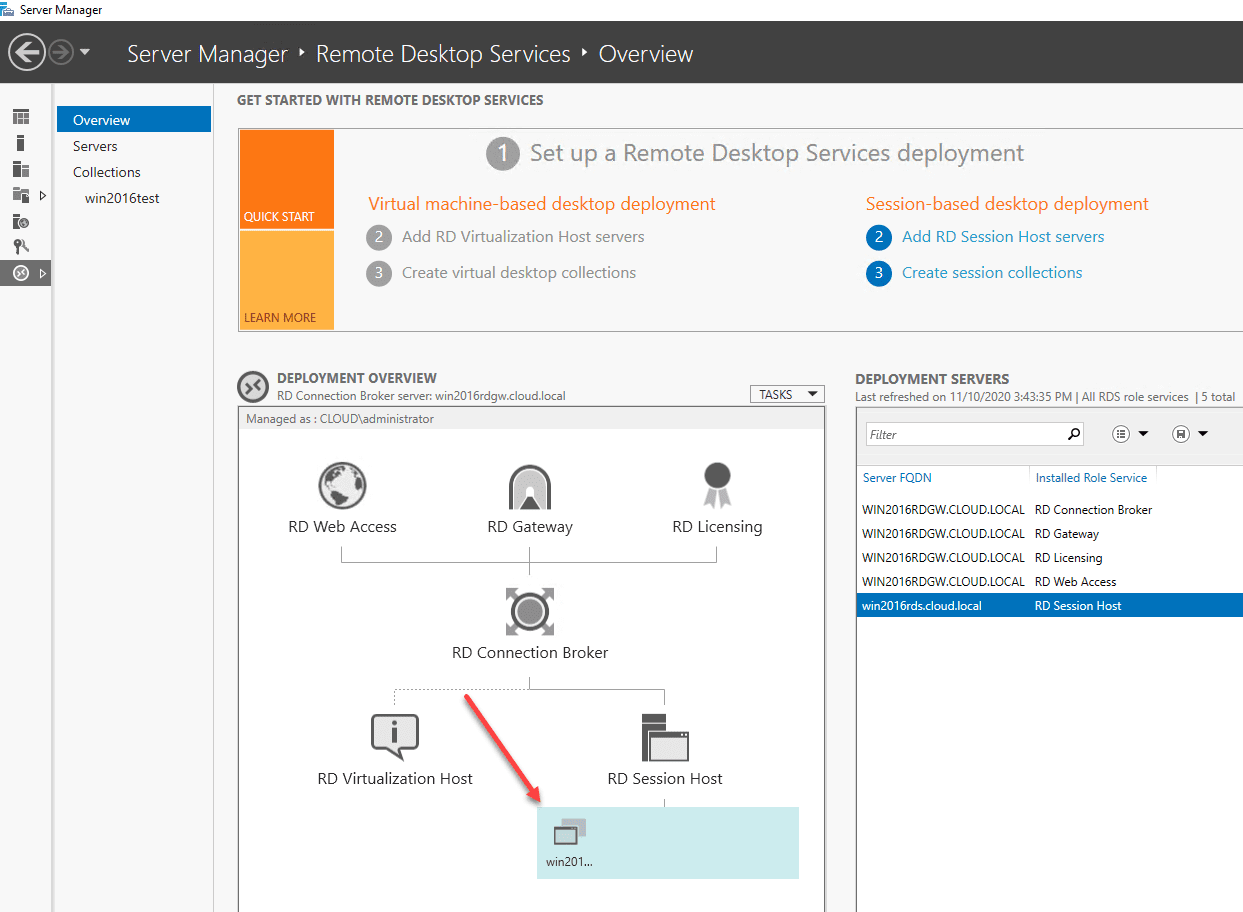 New-Windows-Server-2016-Remote-Desktop-Session-Collection-created-successfully