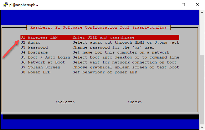 Configure-the-Wireless-LAN-option-in-the-raspi-config-menu