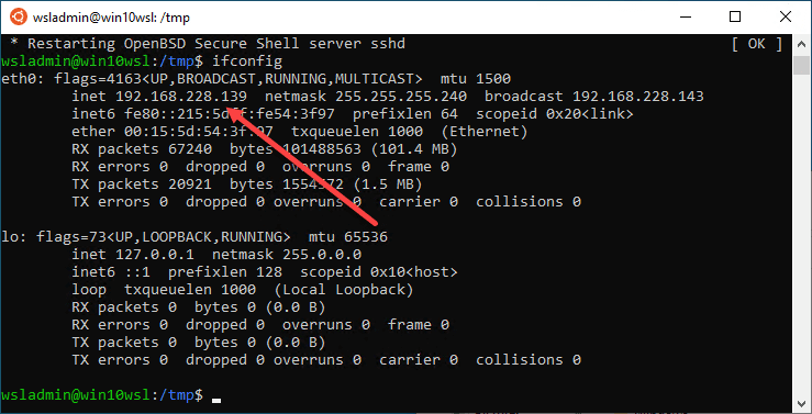 Find-the-IP-address-for-the-Windows-Subsytem-for-Linux-installation