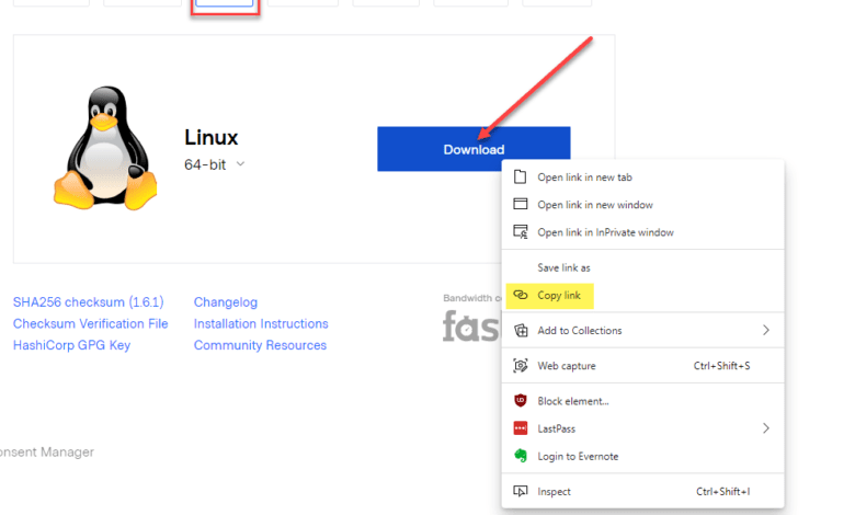 Getting-the-download-link-for-downloading-the-latest-Hashicorp-Vault-installation-1