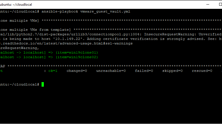 successful-connection-to-vcenter-server-from-ansible-playbook-pulling-vcenter-server-password-from-hashicorp-vault